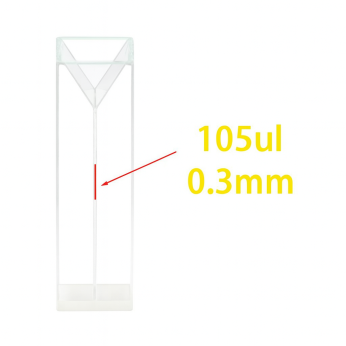 (VAOFS03) 105 uL Semi-Micro Cuvette, Fused, Width 0.3 mm, 2 Windows