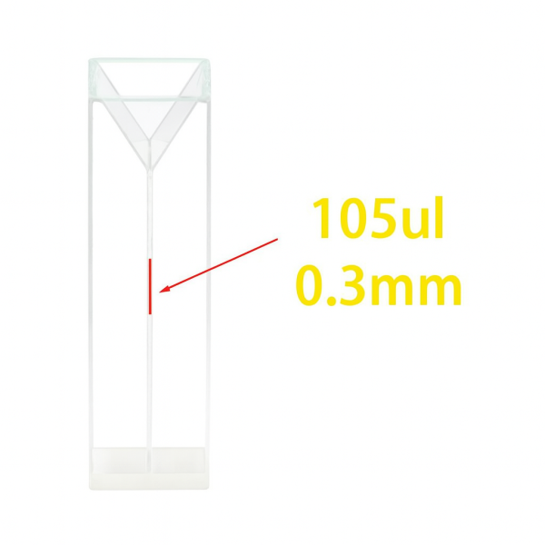 (VAOFS03) 105 uL Semi-Micro Cuvette, Fused, Width 0.3 mm, 2 Windows
