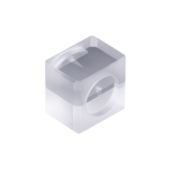 Cuvettes and Cells Custom Fabrication 303 (VCK06) Custom Cuvette Example, 6ul Custom Flow Cell with Black/White Quartz