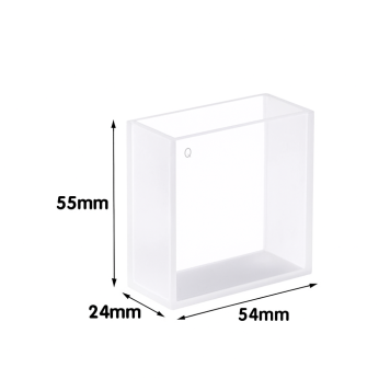 (VAOF53) Cuvette Soiléir Fuinneog Macra 53mL, Comhleáite, 2 Windows, Cosán Solais 20mm, 55x54x24 mm