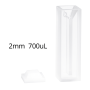 (VAOBM2) 0.7mL Semi-Micro Cuvette, Tampa PTFE, Colada, Largura 2mm, 2 Janelas