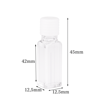 (VFSMC3) 0.6mL Cuvette, Customized Short 45mm, Screw Cap, Molded, Width 3mm, 4 Windows