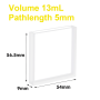(VAOF130) 13 ml absorptiecuvette, gefuseerd, lichtpad 5 mm, 56,5 x 54 x 9 mm, 2 heldere vensters