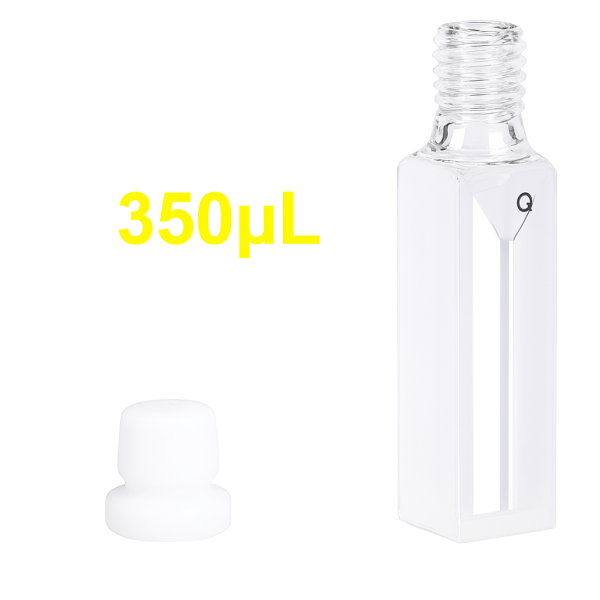 (VASMS1) 0.35mL Semi-Micro Cuvette, Tampa do Parafuso, Moldado, Largura 1mm, 2 Janelas
