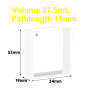 (VAOF375) 37.5ml Absorption Cuvette, Fused, Lightpath 15mm, 52x54x19 mm, 2 Clear Windows