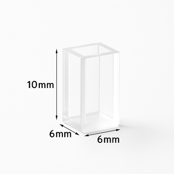 (VFOF104) 110uL Customized Cuvette, 10x6x6 mm, 4 Windows, Fused, Lightpath 4mm