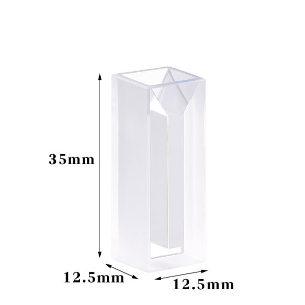 (VAOFC35) 0.8mL Semi Cuvette, Personalizado, Open Top, Moldado, Largura 3mm, 2 Janelas