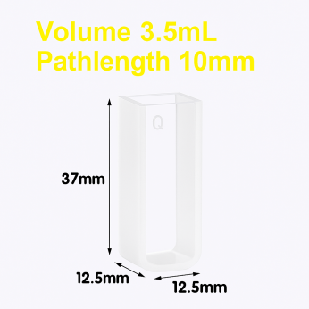 (VAOF35) 3.5ml Absorption Cuvette, Fused, Lightpath 10mm, 37×12.5×12.5 mm, 2 Clear Windows