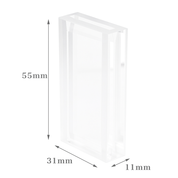 (VLB125) 1.4mL Flow Cuvette with 2 Ends Open, Lightpath 1/25mm, 4 Windows, Bonded - Image 3