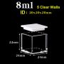(V5ML20P) 8 mL Cuvette grande, 5 janelas, tampa PTFE, Moldado, Lightpath 20mm, 22x24x24 mm