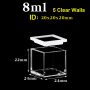 (V5ML20Q) 8 mL Cuvette Mór, 5 Windows, Clúdach Grianchloch, Múnlaithe, Lightpath 20mm, 22x24x24 mm