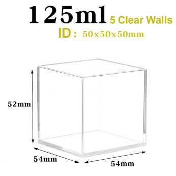 (V5ML50N) 125 mL Large Cuvette, 5 Windows, No Cover, Molded, Lightpath 50mm, 52x54x54 mm