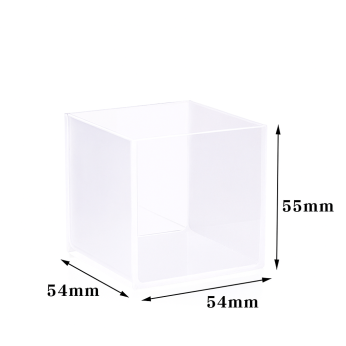 Cuvettes and Cells Custom Fabrication 147 (VAFL50N) 132 mL Large Cuvette, 2 Windows, No Cover, Fused, Lightpath 50mm, 55x54x54 mm