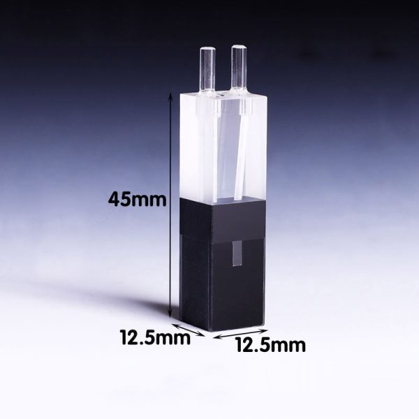 (VALB100) 100uL Micro Cuvette with Glass Tubes, Pathlength 10mm, 2 Windows, Z dim 15mm - Image 3