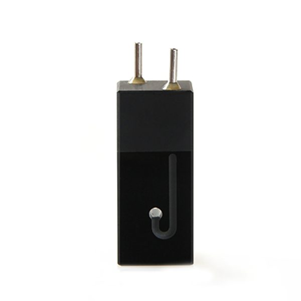 (VALB322) Micro cuvetta da 32 ul con tubi in acciaio di ingresso/uscita, lunghezza del percorso 10 mm, 2 finestre, Z dim 15 mm