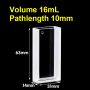(VAOB16) 16ml Absorptionskyvett, Bonded, Lightpath 10mm, 63x31x14 mm, 2 Clear Windows