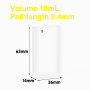 (VAOB18) 18ml Absorption Cuvette, Bonded, Lightpath 9.4mm, 63x36x14 mm, 2 Clear Windows