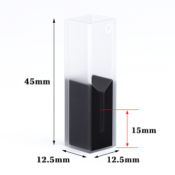 (VAOB300B) Cubeta de microabsorción de 300 uL, parte inferior negra, unida, 2 ventanas