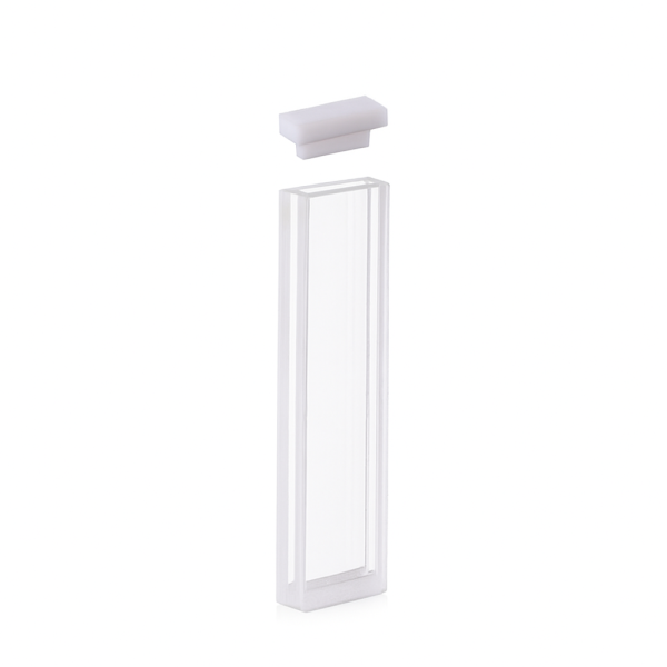 (VAOF1) Cuvette de absorção de 0,35 mL com tampa PTFE, Fundido, Base Redonda, Lightpath 1mm