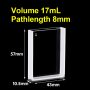 (VAOF178) 17 ml Absorptiecuvette, Gefuseerd, Lichtpad 8 mm, 57x43x10,5 mm, 2 heldere vensters