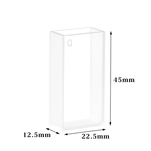 (VAOF20) Cuvette de absorção padrão de 7mL com tampa PTFE, Fundido, Lightpath 20mm