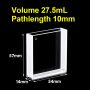 (VAOF275) 27,5ml absorção Cuvette, Fundido, Lightpath 10mm, 57x54x14 mm, 2 Janelas Claras