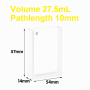(VAOF275) 27.5ml Absorption Cuvette, Fused, Lightpath 10mm, 57x54x14 mm, 2 Clear Windows