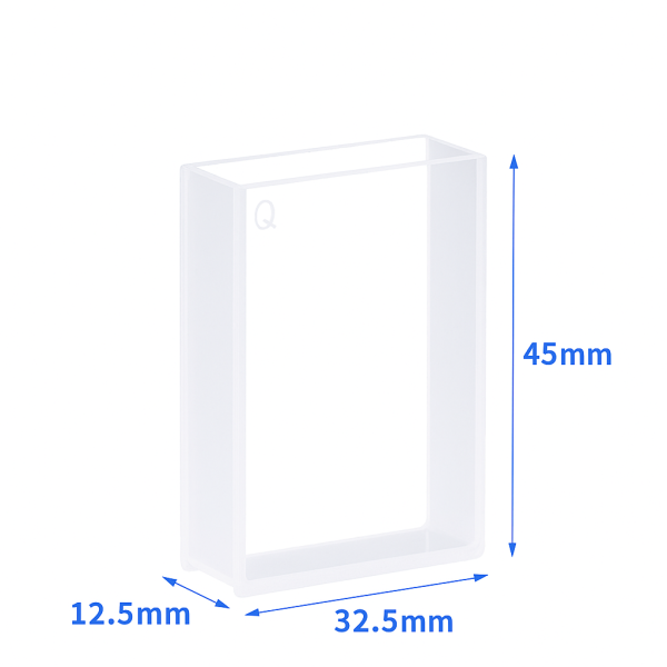 (VAOF30B) 10.5mL Macro Window Clear Cuvette, Fused, Lightpath 30mm, 45x32.5x12.5 mm - Image 4