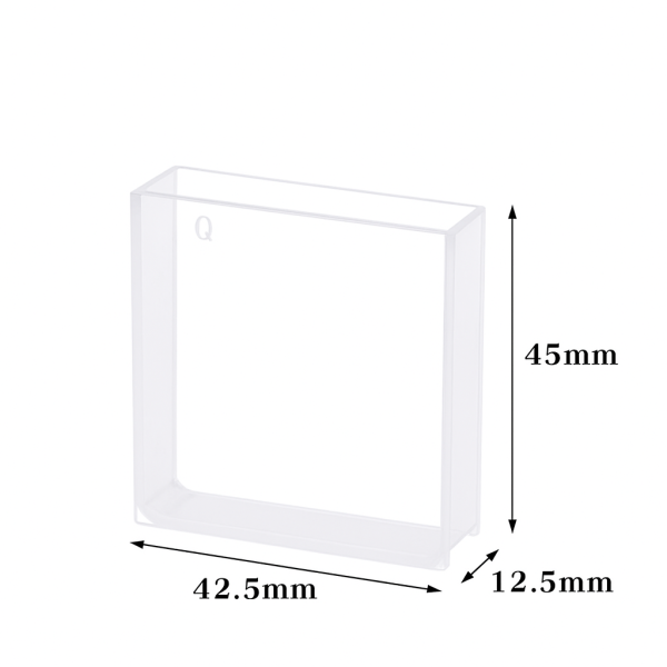 (VAOF40B) 14mL Macro Window Clear Cuvette, Fused, Lightpath 40mm, 45x42.5x12.5 mm - Image 3