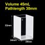 (VAOFM45) 45ml absorção Cuvette, Fundido, Lightpath 30mm, 52x34x34 mm, 2 Janelas Claras