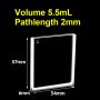 (VAOF55) 5,5 ml Absorptionskyvett, Fused, Lightpath 2mm, 57x54x6 mm, 2 Clear Windows