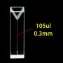 (VAOFS03) Cuvette semi-micro 105 uL, fusionnée, largeur 0,3 mm, 2 fenêtres