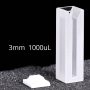 (VAOFS3) 1.05mL Semi-Micro Cuvette, Tampa PTFE, Fundido, Largura 3mm, 2 Janelas