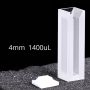 (VAOFS4) 1.4mL Semi-Micro Cuvette, Tampa PTFE, Fundido, Largura 4mm, 2 Janelas