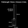 (VAOMT03) 3.5mL Cell c/ Quartz Tube, Tubo OD 8mm, Altura 135mm, 4 Janelas, Lightpath 10mm, Moldado