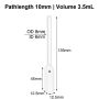 (VAOMT03) 3.5mL Cell w/ Quartz Tube, Tube OD 8mm, Height 135mm, 4 Windows, Lightpath 10mm, Molded