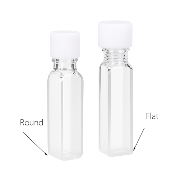 (VASM63) 3.5mL Standard Absorption Cuvette with Screw Cap, Flat Base, Lightpath 10mm - Image 3