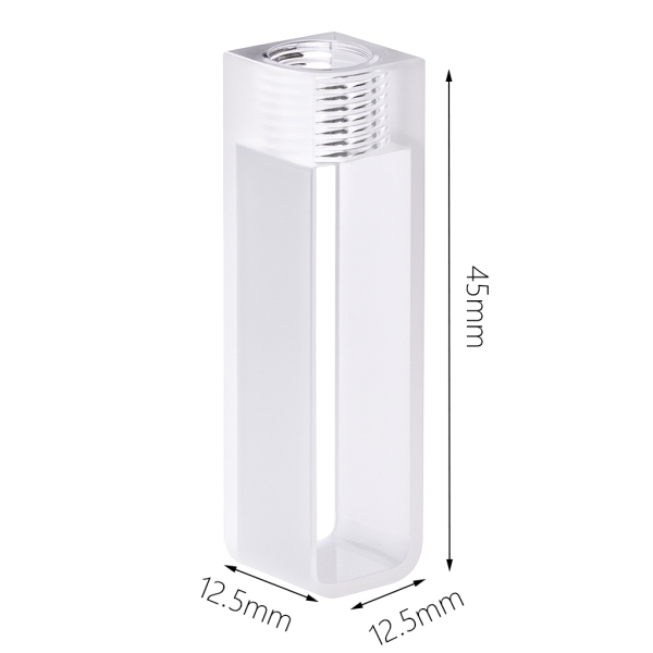 (VASM95) 3.5mL Standard Spectrometer Cuvette with Inner Screw Cap, Molded, New, Lightpath 10mm - Image 2