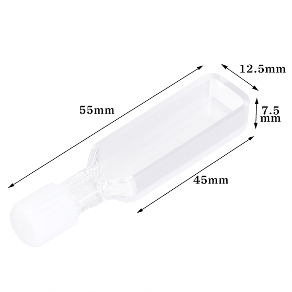 (VASMR5) Cubeta de absorción de 1,75 ml con tapón de rosca, moldeada, base redonda, paso de luz de 5 mm