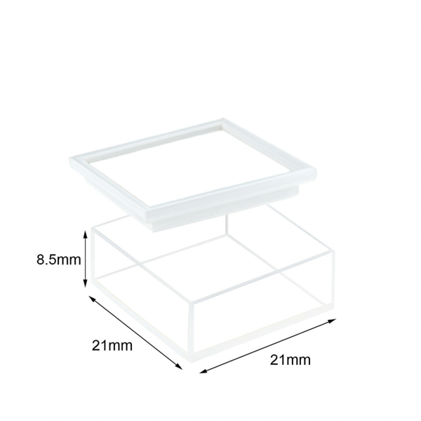 (VCOF20Q) 3mL Custom Cuvette, 5 Windows, quartz cover, Fused, Lightpath 20mm, 8.5x21x21 mm