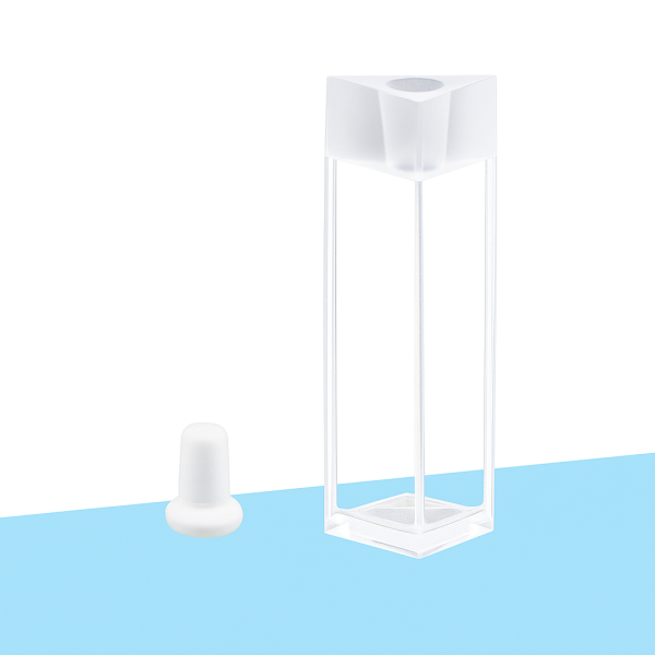 (VCPFTR) Cubeta triangular de 1,75 ml, tapón, 3 ventanas, fusionada, paso de luz de 10 mm, 45x18x13 mm