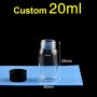 (VCQV20) Frasco de parafuso de 20mL, Curto Personalizado, Quartzo, DxH 30x59 mm