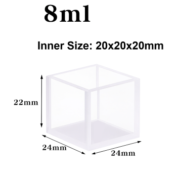 (VFFL20N) 8 mL Large Cuvette, 4 Windows, No Cover, Fused, Lightpath 20mm, 22x24x24 mm