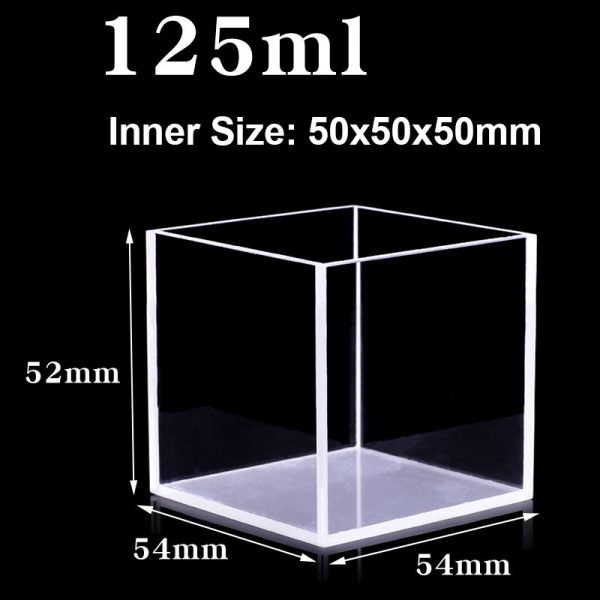 (VFFL50N) 125 mL Large Cuvette, 4 Windows, No Cover, Fused, Lightpath 50mm, 52x54x54 mm - Image 2