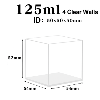 (VFML50N) 125 mL Large Cuvette, 4 Windows, No Cover, Molded, Lightpath 50mm, 52x54x54 mm