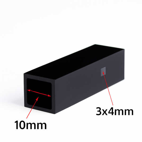 (VFOB120) 120uL Sub Micro Fluorescence Cuvette, All Black, Bonded, 3 Windows - Image 2