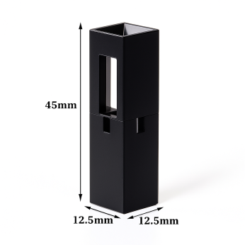 (VFOB50) 50uL Sub Micro Fluorescence Cuvette, All Black, Bonded, 3 Windows