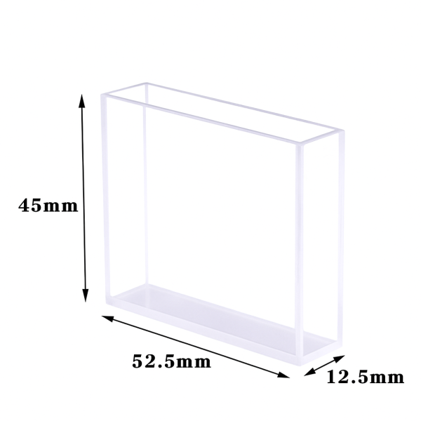 (VFOB5010) 17.5 mL Dual Pathlength Cuvette, Bonded, Lightpath 10mm or 50mm, 45x52.5x12.5 mm - Image 4