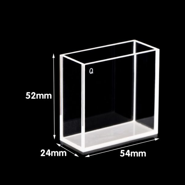 (VFOF25) 50mL Large Cuvette, Fused, Lightpath 20mm or 50mm, 4 Windows, 52x54x24 mm - Image 2