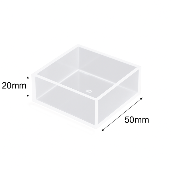 (VFOF5020) 53 mL Dual Pathlength Cuvette, Fused, Lightpath 20mm or 50mm, 55x54x24 mm - Image 2